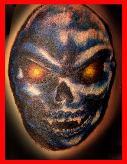 Darrin White - Blue skull